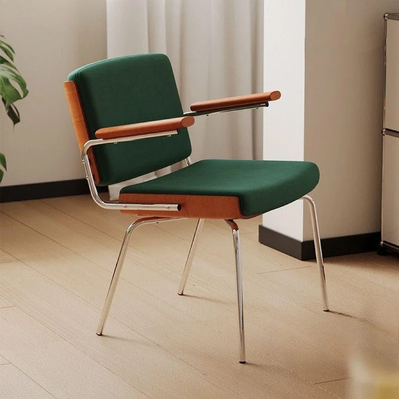 

Single medieval dining chair household leisure chair small apartment back balcony simple retro sofa chair