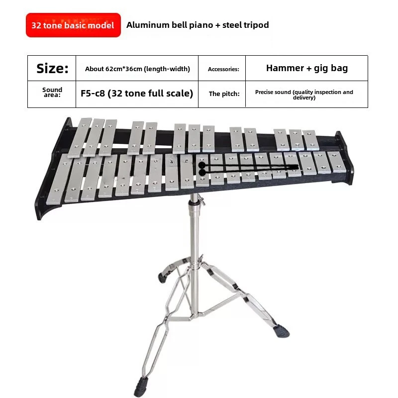 Глокеншпиль из красного дерева Marimba с 37 тонами, профессиональный музыкальный ударный инструмент Orff, аксессуары для выступлений из стального лютня