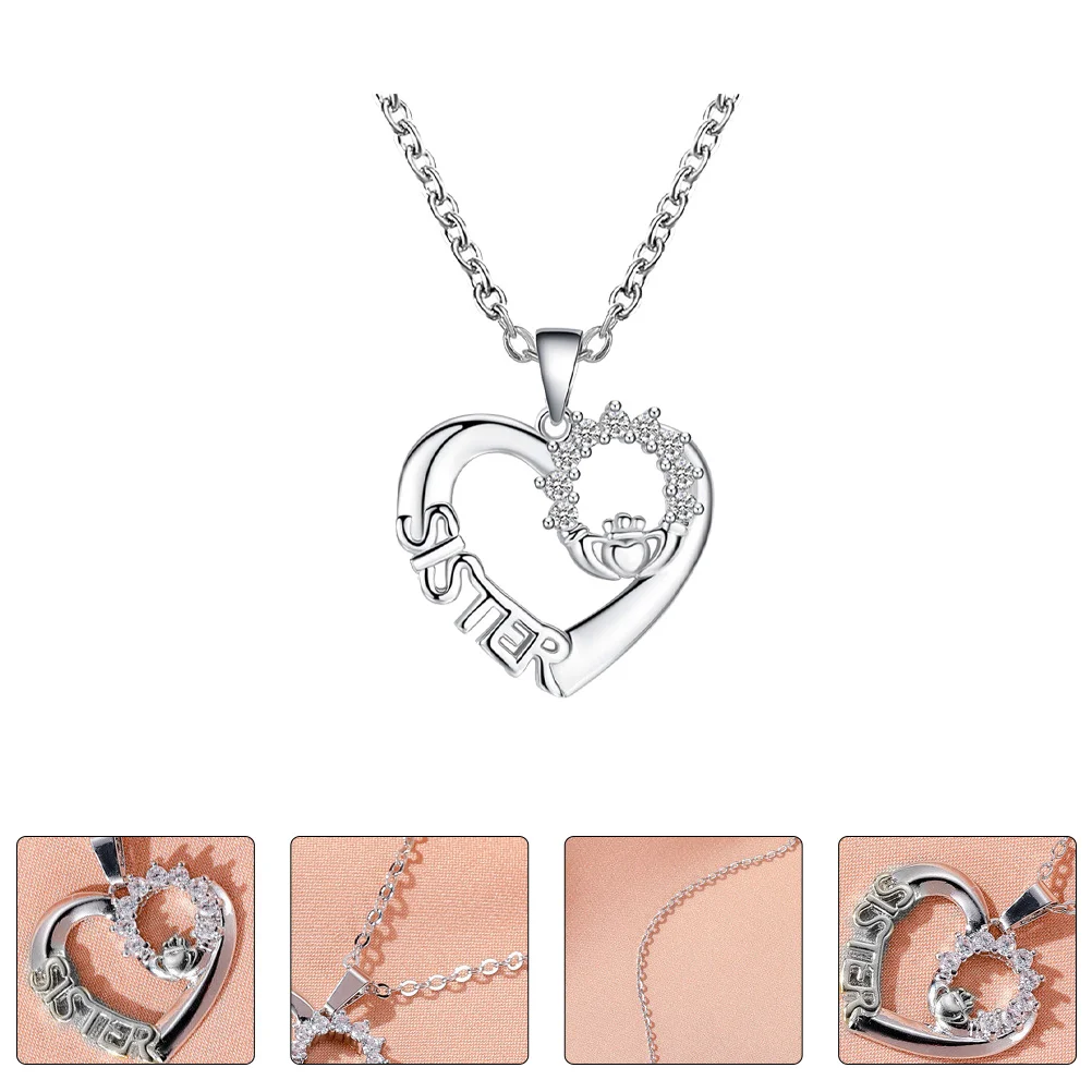 الحب القلب شقيقة قلادة أنيقة حساسة قلادة سلسلة الترقوة بسيطة سبيكة الرقبة مجوهرات هدية للنساء الإكسسوارات #2