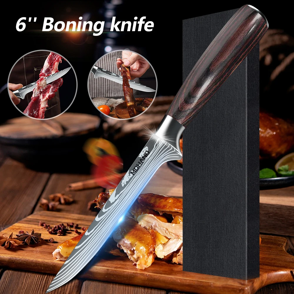 6 inch Boning Knife Handmade Forged Cleaver Chef Knives Ultra Sharp Chef Slicing Kitchen Knives Cut Fruit Vegetables Meat