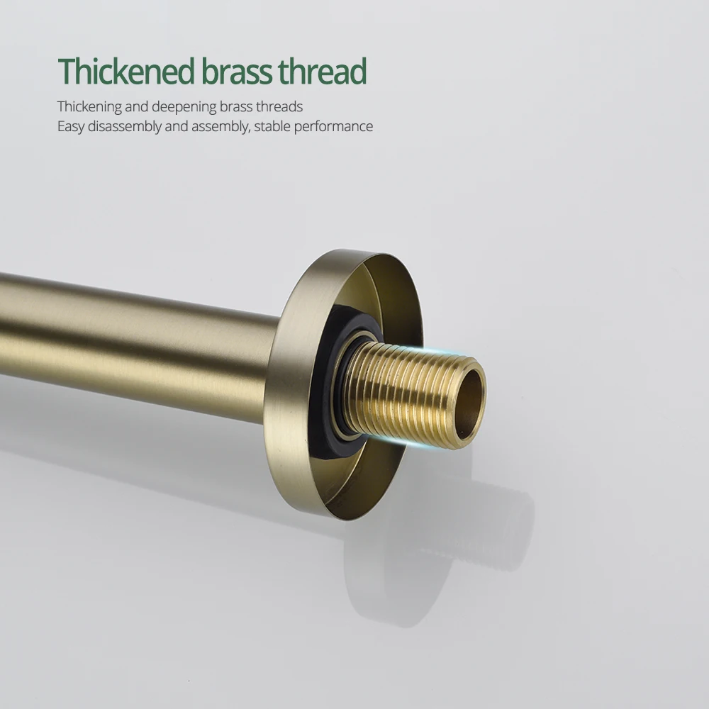 Imagem -05 - Conjunto de Sistema de Chuveiro de Torneira de Banheiro de Ouro Escovado Funções Válvula Desviadora de Chuveiro Redonda 10 12 16 Espaços Torneira de Chuveiro com Banheira