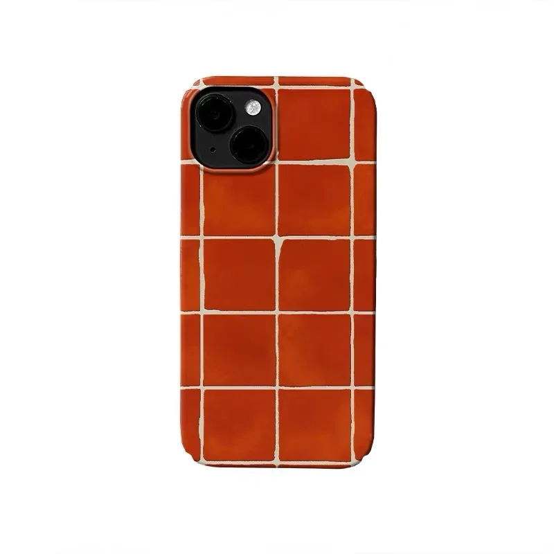

Ins Korean Red Square Case for IPHONE 17 Air 16 ProMax 15 14 Plus 13 12 MINI 11 PRO 16Plus XR XS MAX Acrylic Phone Cover