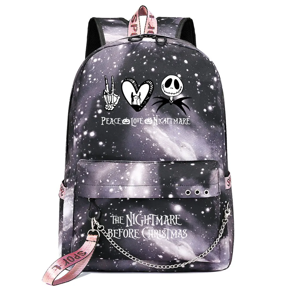  The Nightmare Before Christmas Boys Girls Kids School Book Bags Women USB Backpack Canvas Men Laptop Bagpack Bookbag