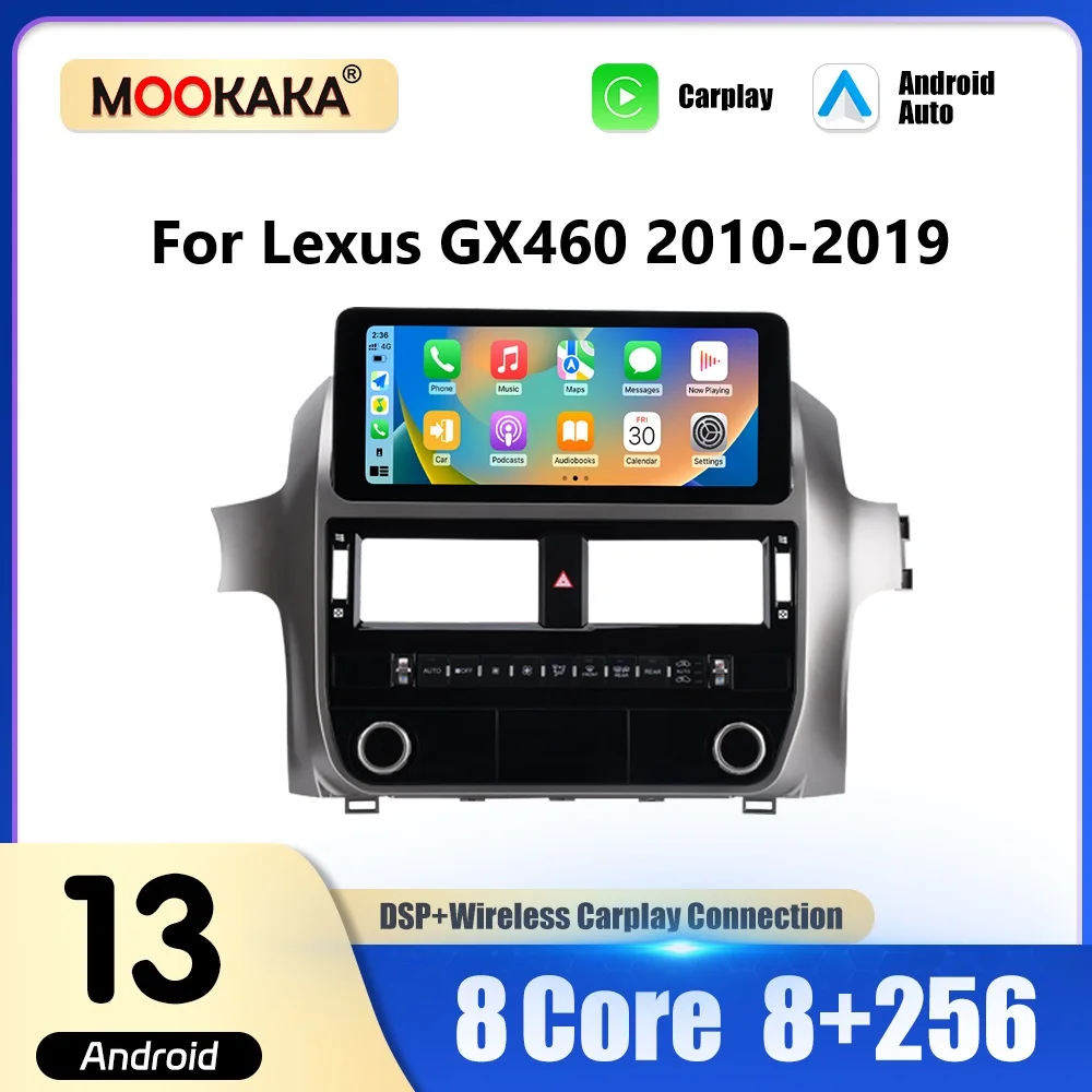 10.25 Inch Car Radio For Lexus GX460 2010-2019 Wireless Carplay Android Auto Multimedia Player GPS Navigation Head Unit Stereo