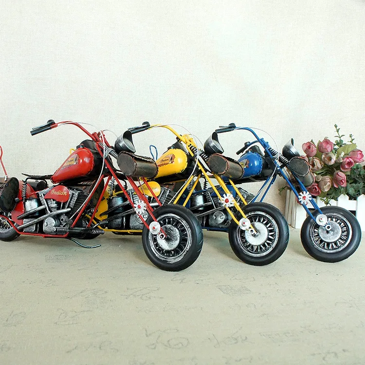 New Creative Handmade Welding Motorcycle Model Metal Craft Home Decor Off Road Mountain Bike Ornament Multiple Styles