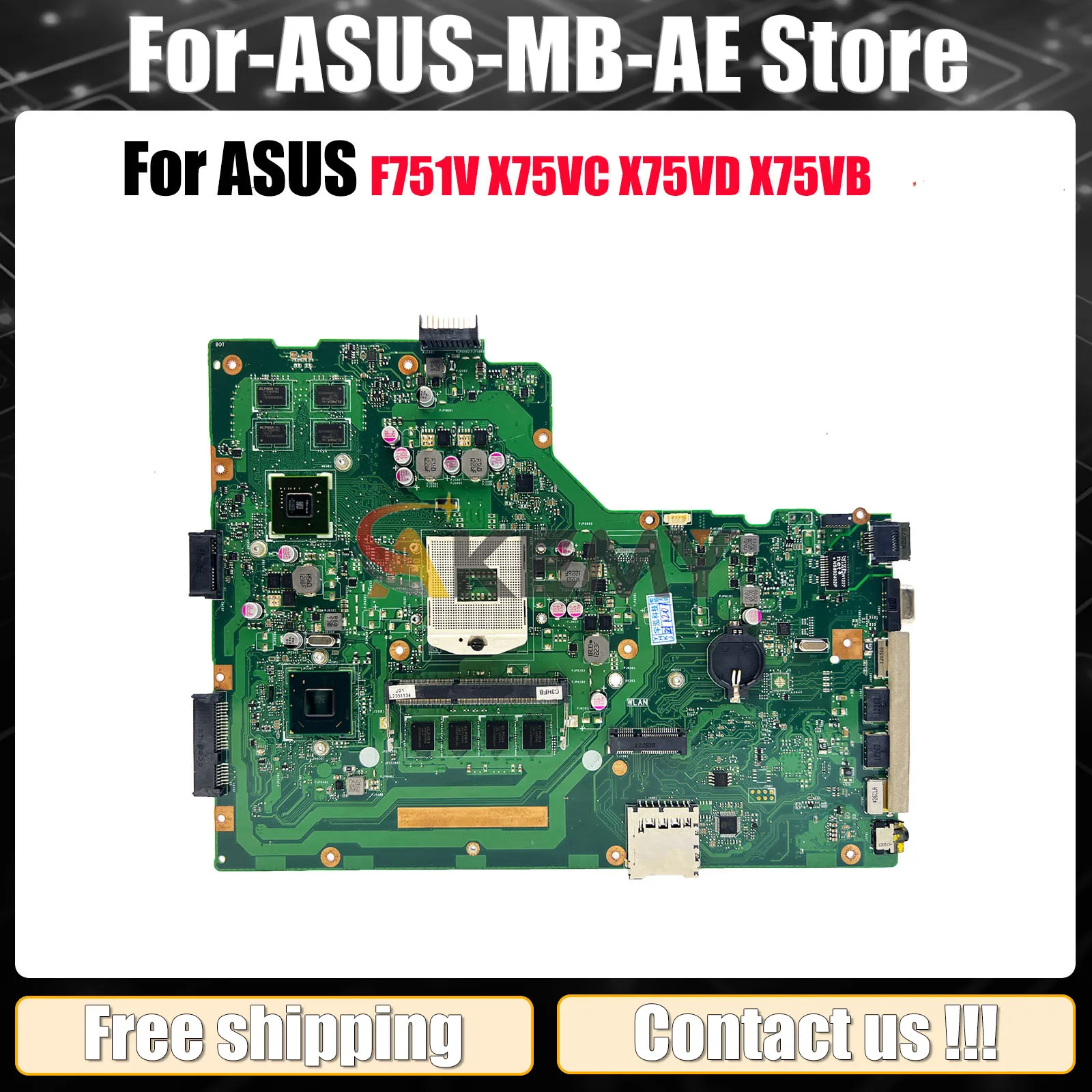 

Материнская плата для ноутбука X75VD ASUS VivoBook X75VC F751V X75V X75VB X75VD, материнская плата для ноутбука на складе, 100% тестирование, ОК, быстрая доставка