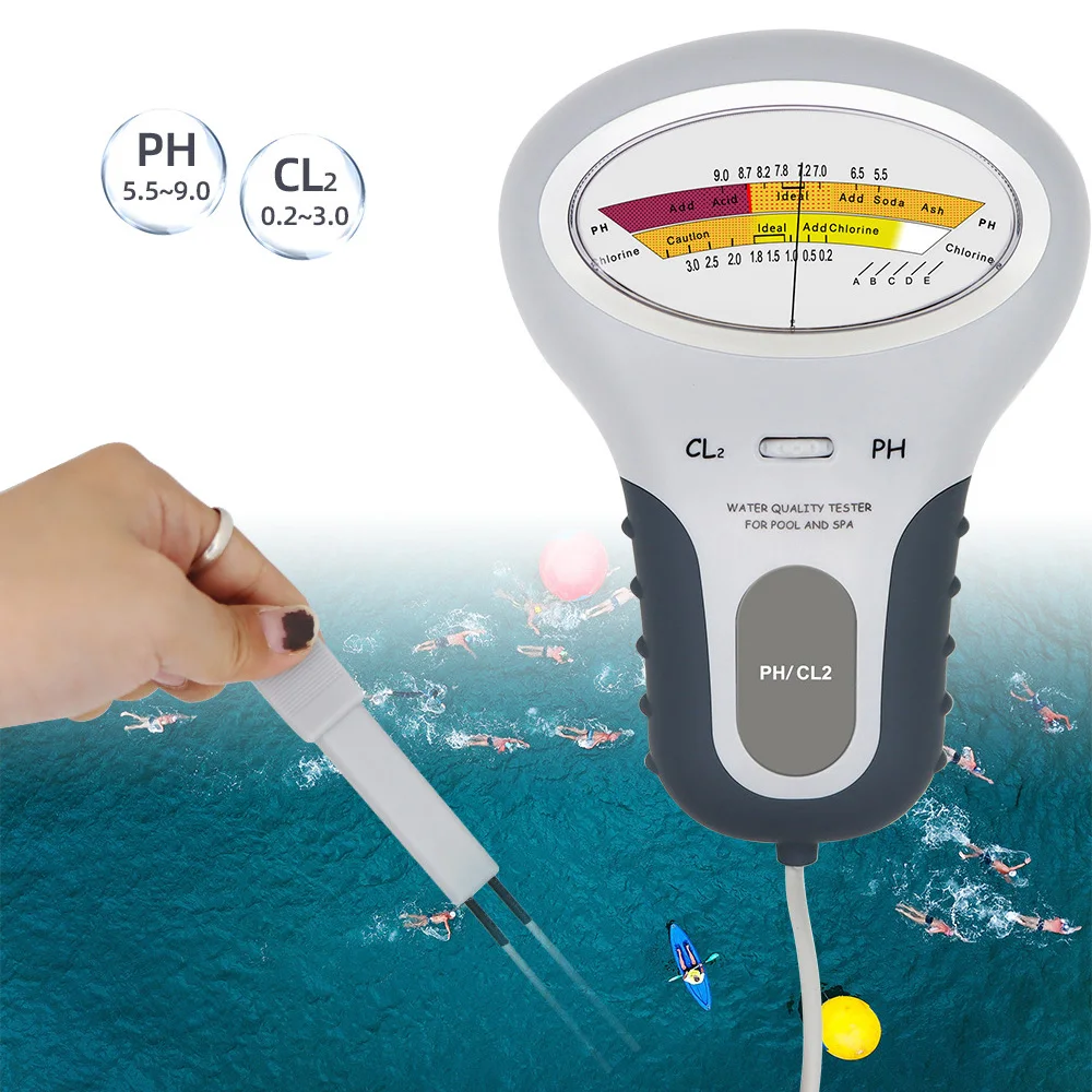 PC-102 2 in 1 PH Tester Water Chlorine Tester CL2 Measuring PH Chlorine Meter Water Quality Testing Device for Swimming Pool SPA