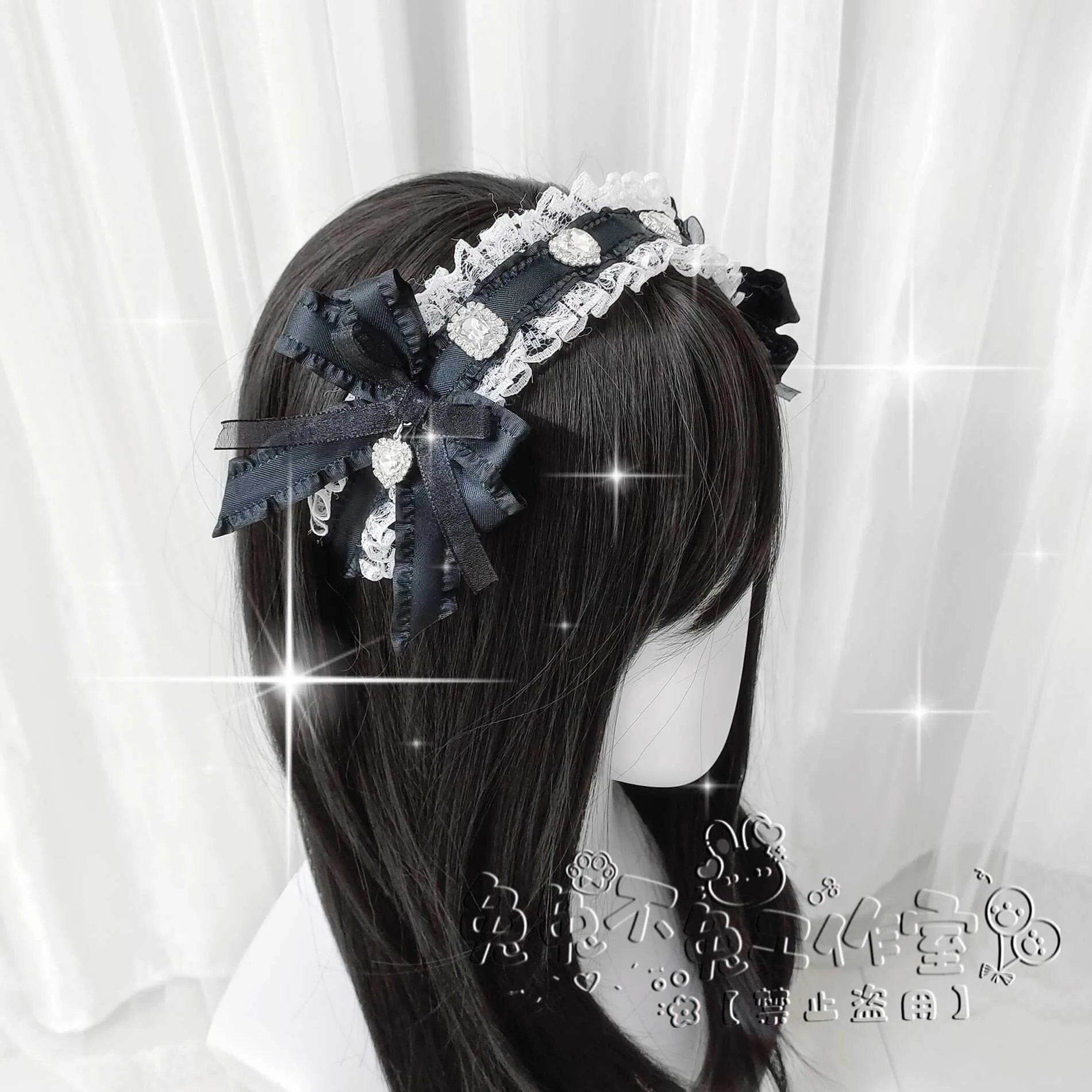 

Things for Hair Heart Bow Accessories for Women Y2K Accessories Lolita Hair Accessories Adult Supplies Hair Band Woman Hair Bow