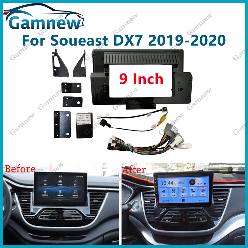 

9 Inch Car Frame Fascia Canbus Box Adapter Android Radio Audio Panel Kit For Soueast DX7 2019-2020