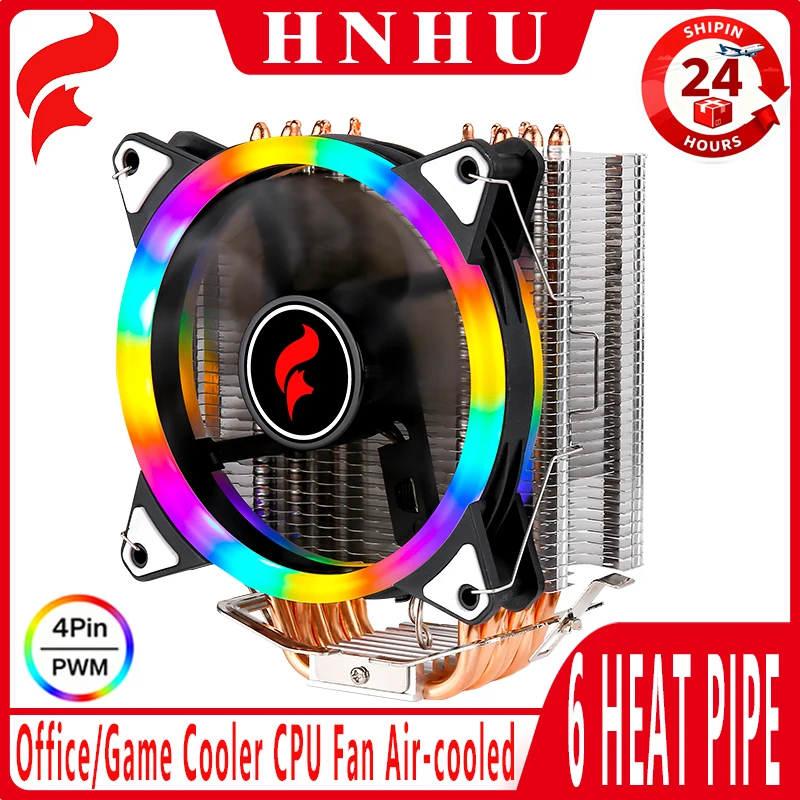

Охладитель процессора HNHU с воздушным охлаждением, вентилятор 120 мм, 4 контакта/ШИМ x79 x99 AM4 AM5, процессор AMD, 4/6, установка тепловой трубы LGA2011 2066 115x 1200 1700
