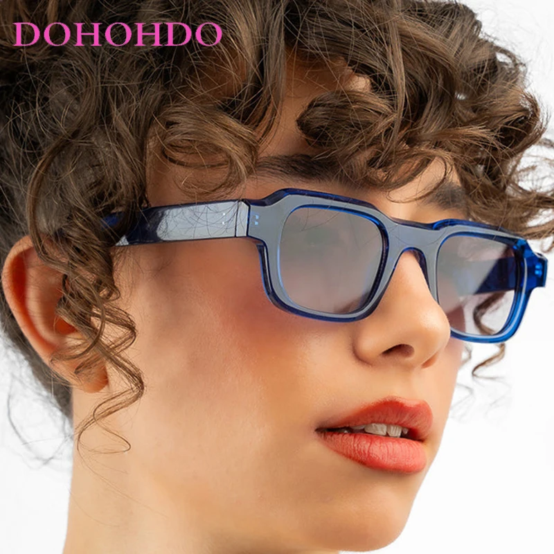 

2025 Vintage Thicken Frame Small Square Sunglasses Women Men Hip Hop Eyeglasses Female Summer Traveling Driving Sunglasses UV400