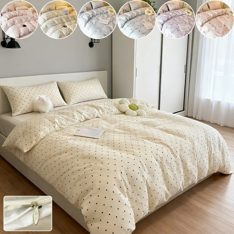

Summer Ice Silk Comforter Set Soft Skin-Friendly Bedding Breathable Bed Sheet Duvet Cover for Hot Summer Night Housse De Couette