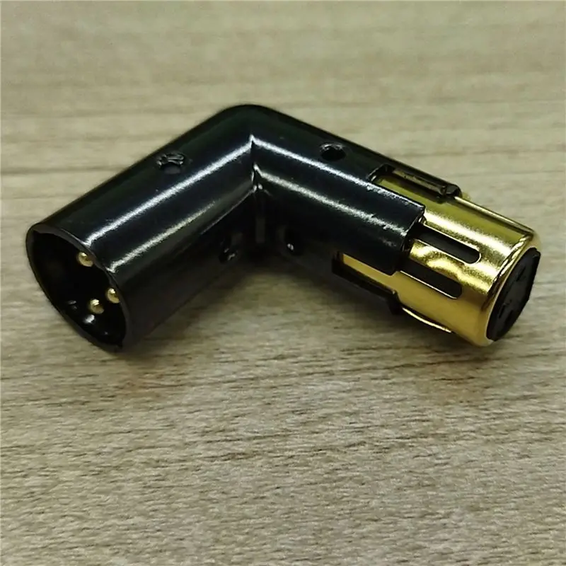 A31T 3Pin XLR Angle Adapter Adjustable Male to Female Right Angle 90 Degree 6Pcs for Audio Mixer