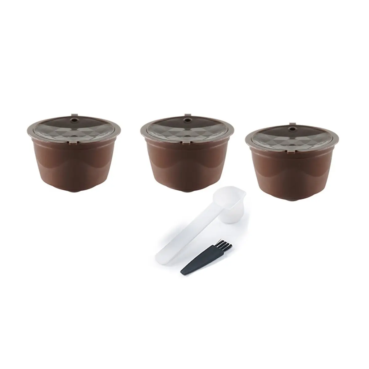 A47T Reusable Coffee Pod for DOLCE GUSTO Coffee Makers with Brush and Spoon Espresso Capsule Filter Cup B