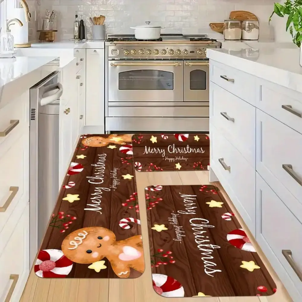 

VIKAMA 2/3 шт. Рождественский пряничный человечек, кухонный напольный коврик, домашний декор, спальня, прихожая, балкон, ковер, прихожая, приветственный коврик