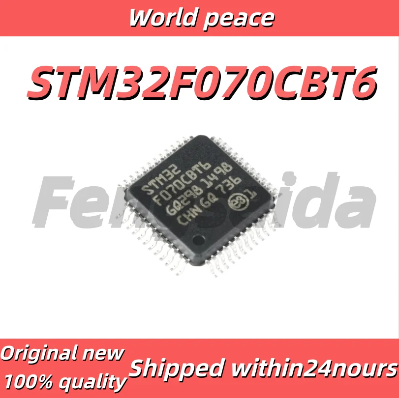 (5pcs)original STM32F070CBT6 LQFP-48 ARM Cortex-M0 32-bit microcontroller