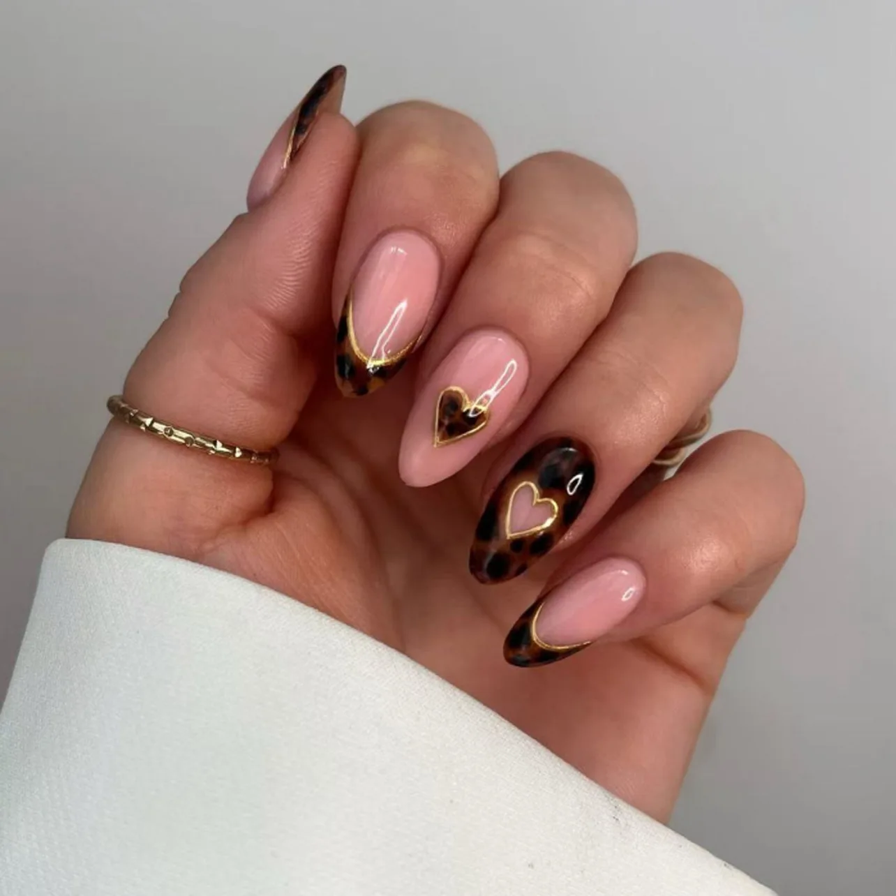 Faux ongles d'automne avec motifs léopard français, 24 pièces, Style rétro, à pression, pour manucure, couverture complète, réutilisables