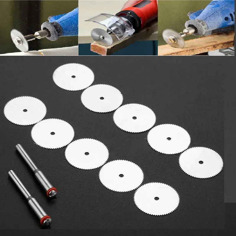 12Pcs 22mm Circular Saw Blade Wood Plastic Aluminum Rotary Cutting Discs With Mandrel Woodworking Tool