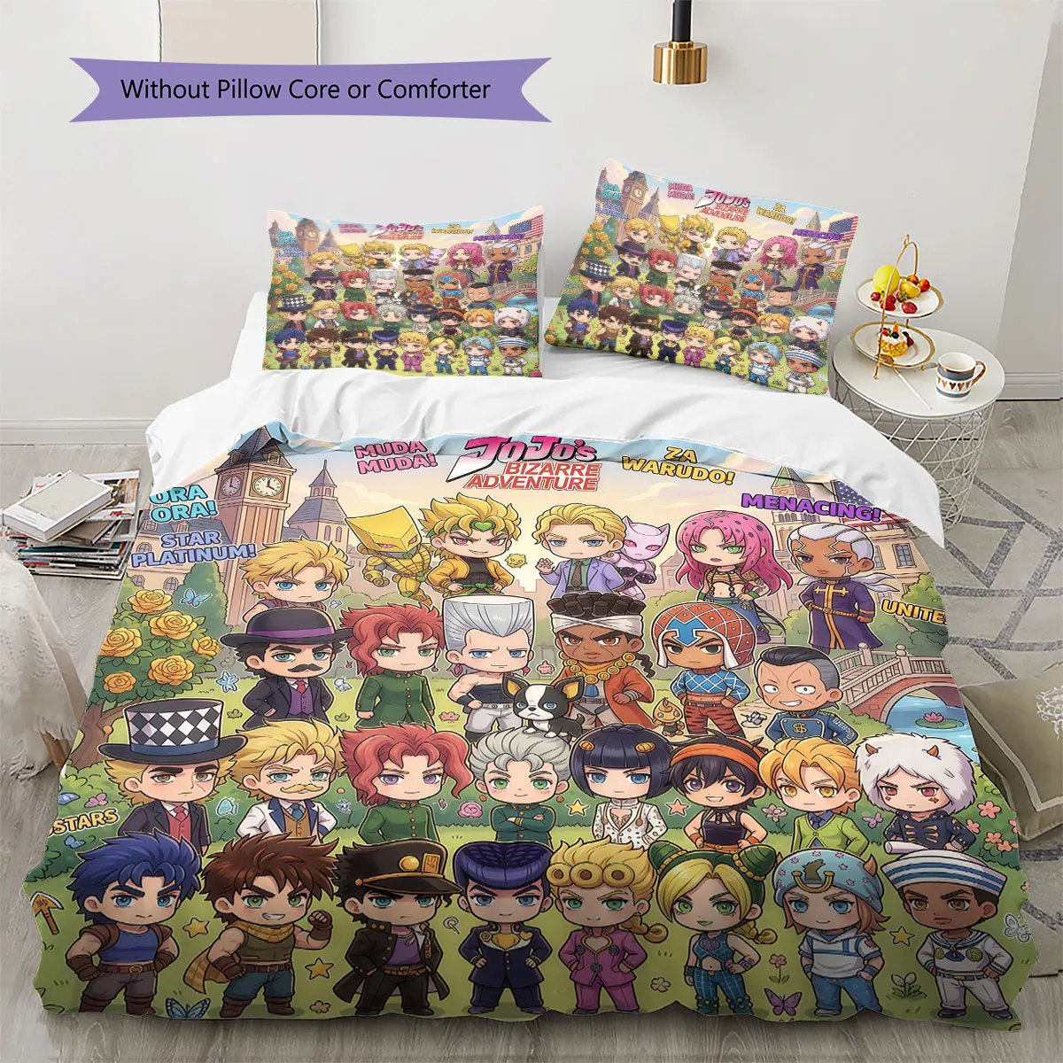 JoJos Bizarre Adventure Soft Duvet Cover Kid's Bedding Set,Extra Large Size Christmas Gifts Various Sizes Available -HE93