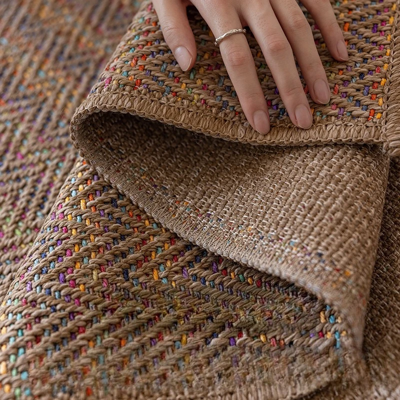 PYH imitation sisal jute carpet household living room bedroom sofa coffee table blanket washable outdoor carpet