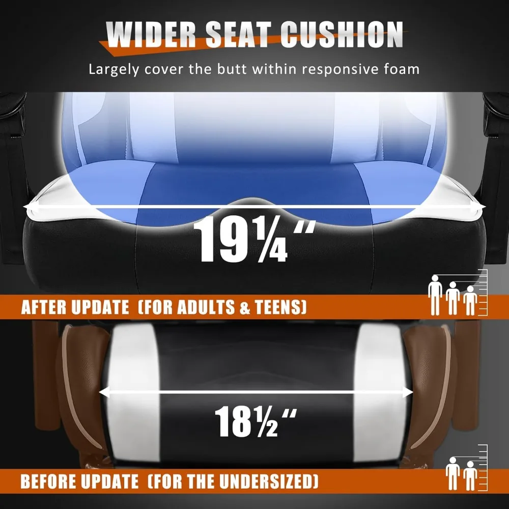 كرسي ألعاب مريح للاستلقاء مع دعم قطني ومسند للقدمين للبالغين، ومساند للذراعين، وكرسي كمبيوتر مريح لـ E #5