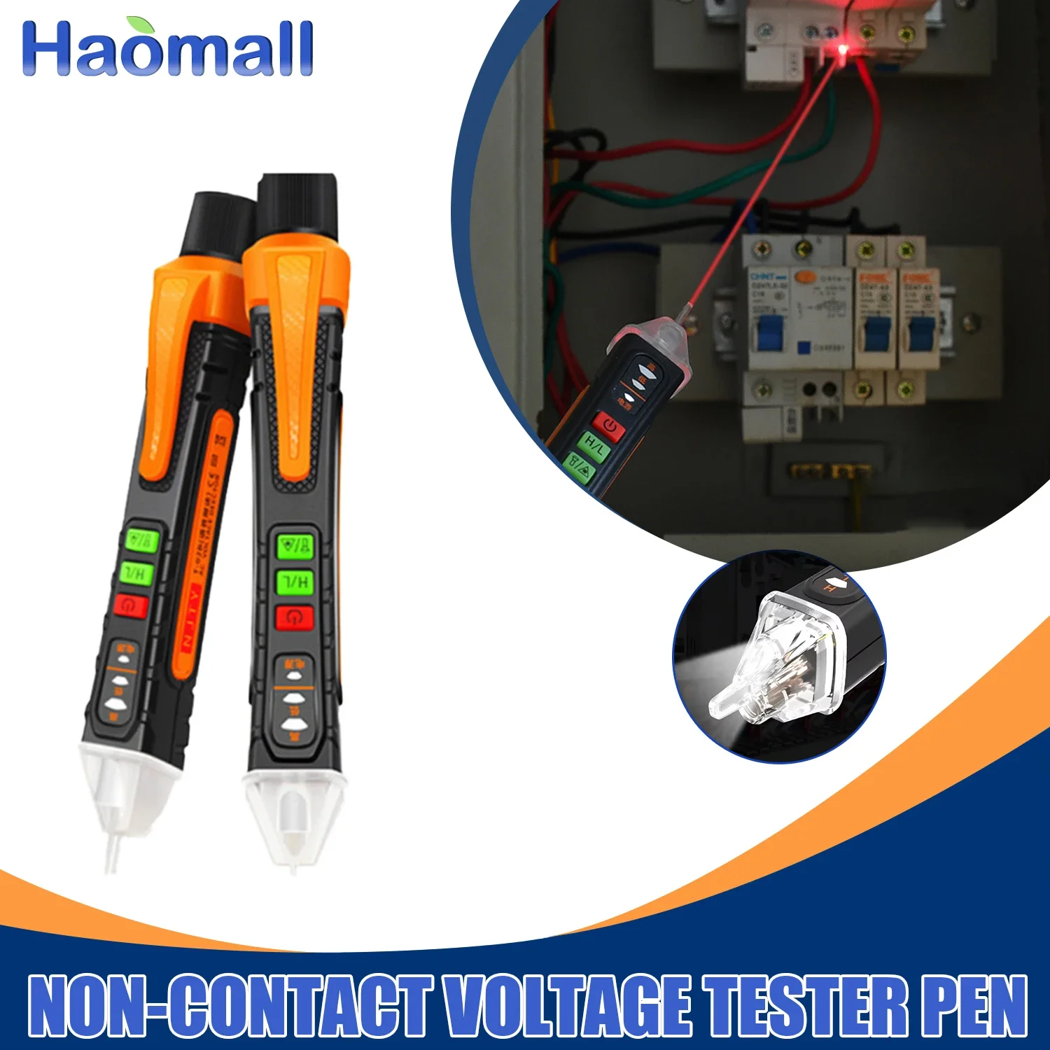 Multifunction Voltage Detector Non-Contact High Voltage Tester Live/Neutral Wire Detector Household Electric Tester Pen