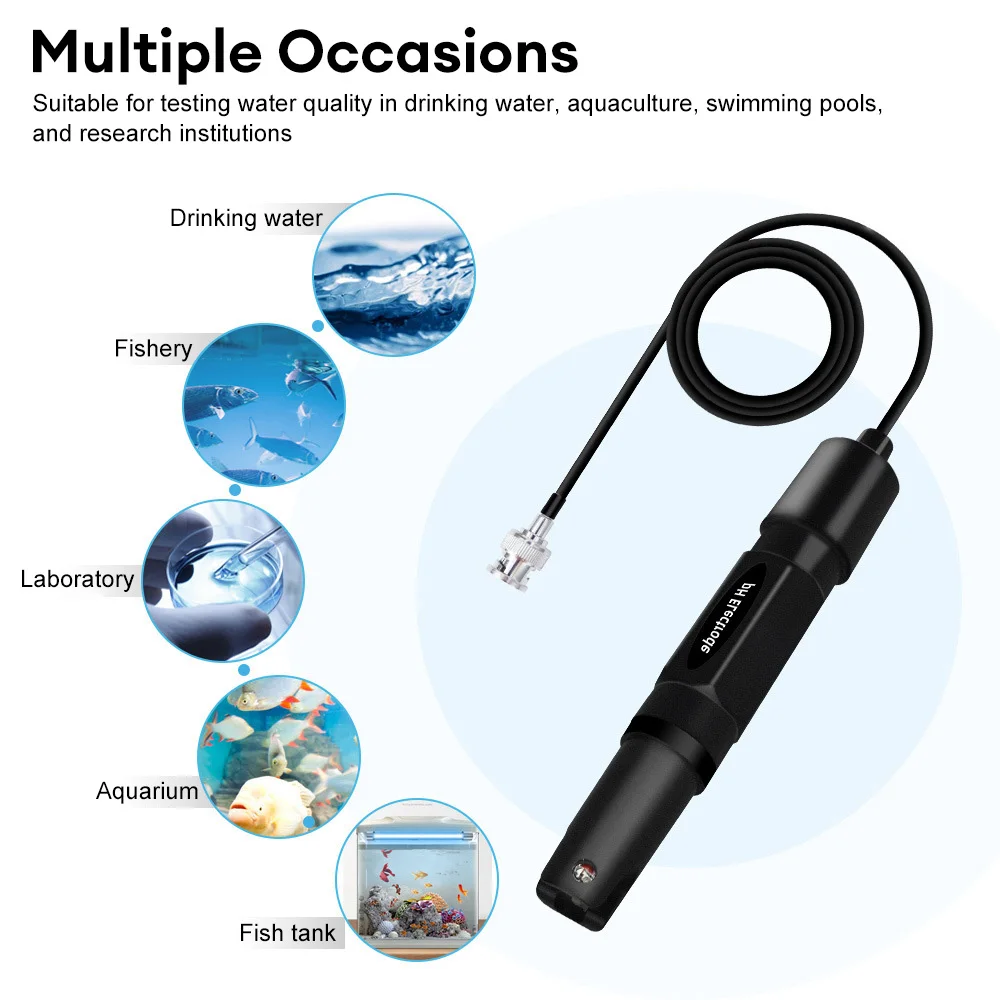 High Precision PH Electrode Probe Aquarium Electrode Test PH Meter BNC Connector Cable PH Calibration Liquid Sensor For Aquarium