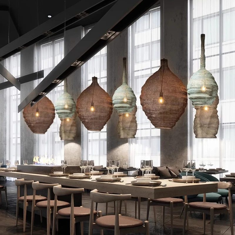 Hotel restaurant, B & B living room light barbed wire art creative catering lighting
