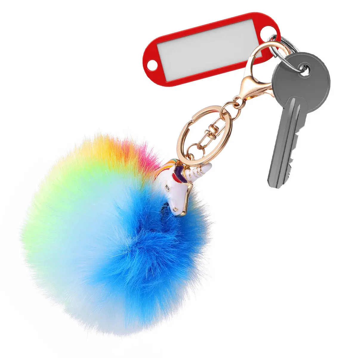 1Pcs Alloy Unicorn Key Ring Bright Color Stylish Personality Key Decoration for Keys Bags Latchkey Fun Creative Accessory