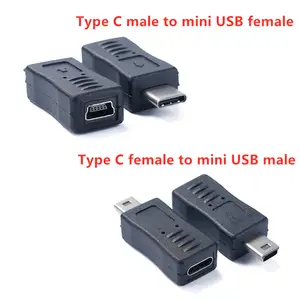 Bilashmart 1pc Type C to mini USB adapter USB Type C Male to Mini USB Female Adapter Connector Converter Adaptor Gamera GPS Phones MP3