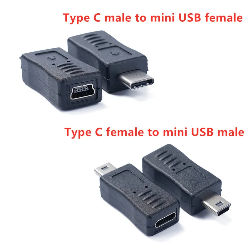 1pc Type C to mini USB adapter USB Type C Male to Mini USB Female Adapter Connector Converter Adaptor for Gamera GPS Phones MP3