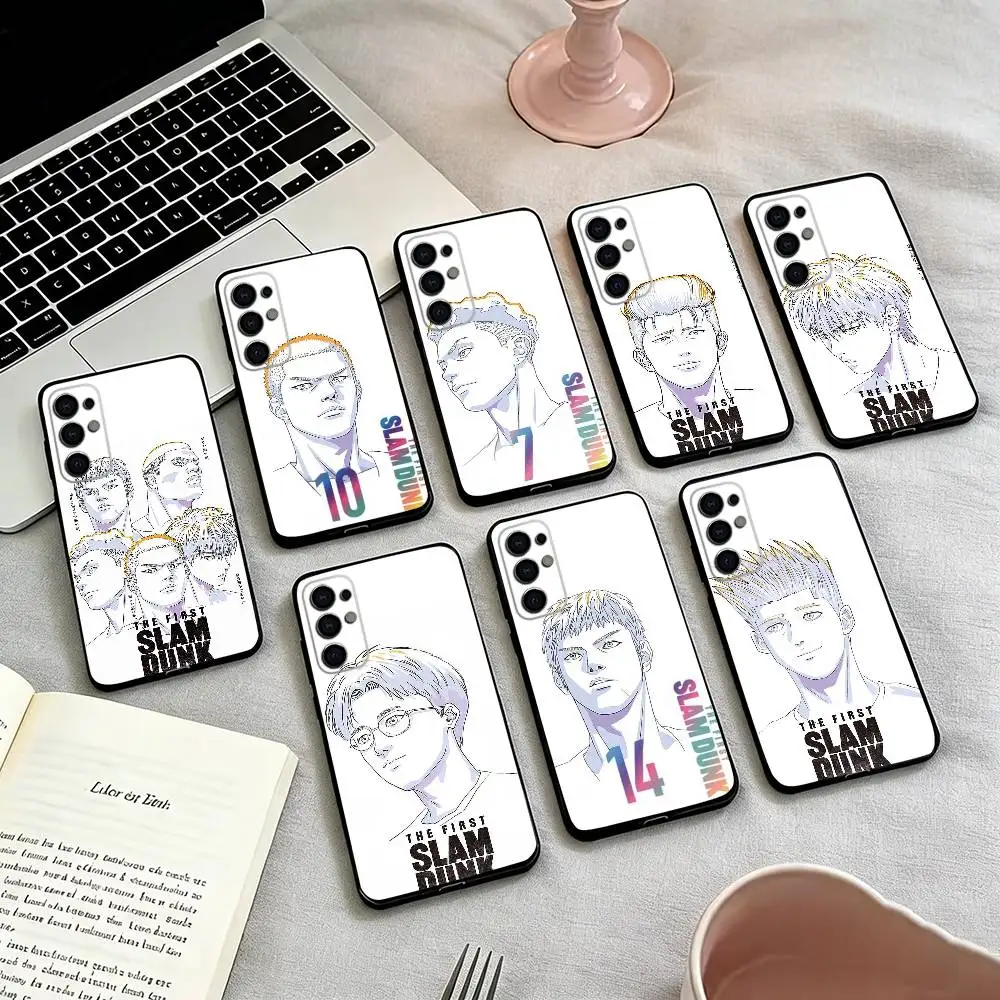 

S-Slam Dunk Character poster Phone Case Black Silicone Soft For Samsung S25,S24,S21,S22,S23,S30,Ultra,S20,Plus,Fe,Lite
