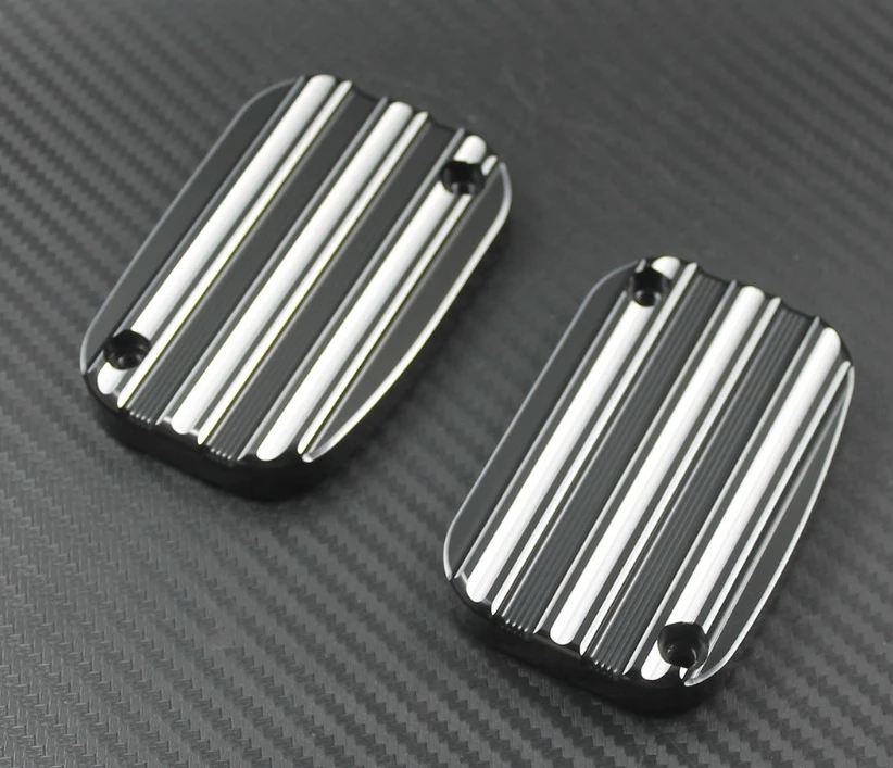 For Harley Touring Electra Glide Road King V-Rod Trike Ultra Softail Motorcycle L&R Front Brake Master Cylinder Cover Aluminium