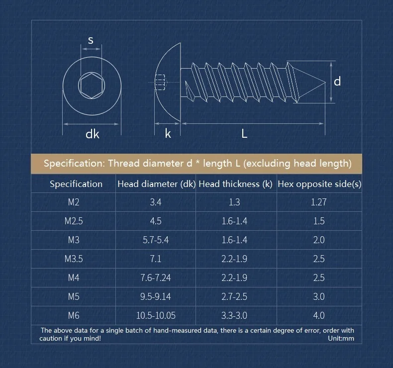 M3 M3.5 M4 M5 M6 الصف 8.8 أسود/نيكل مطلي الكربون الصلب زر مستدير عرافة المقبس برغي حافر ذاتيًا مسامير خشب ألين #2