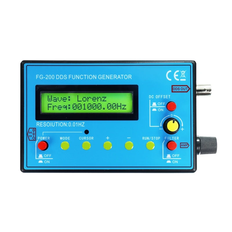 FG-200 DDS Function Signal Generator Frequency Counter 0.01Hz -500Khz Signal Source Module Sine+Square+Sawtooth Waveform