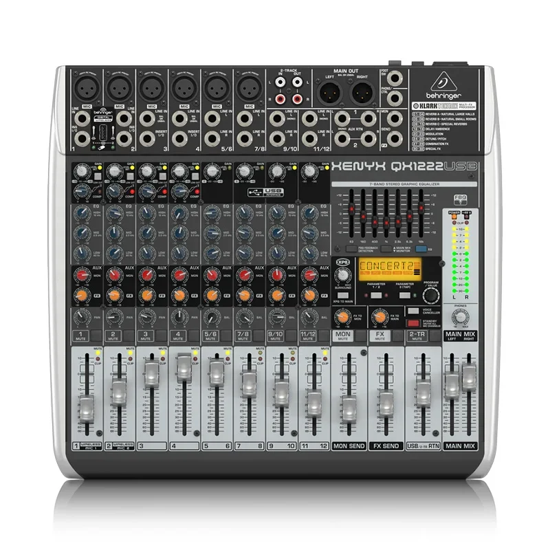 Behringers QX1222USB Live K-song Professional Effects 12-way Small Mixer With Sound Card Sound Console