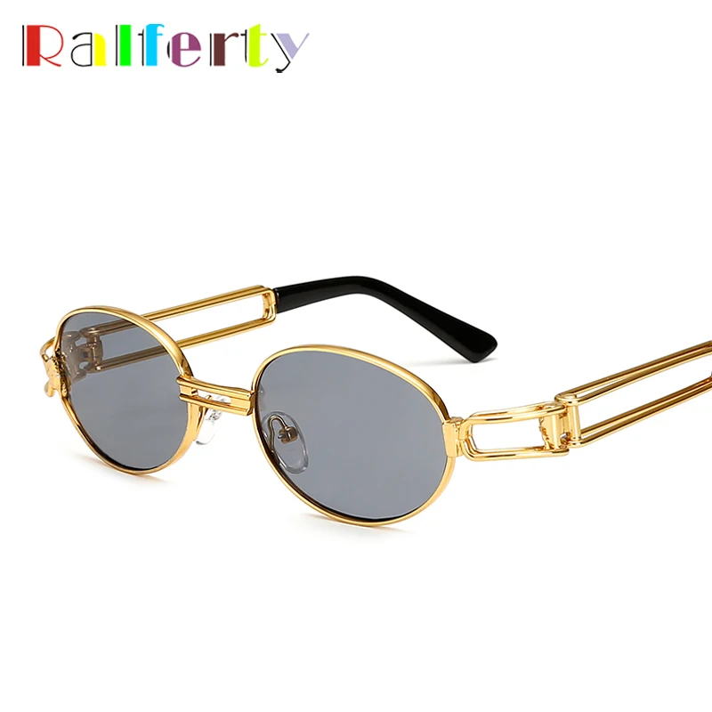 Ralferty Retro małe okrągłe okulary przeciwsłoneczne mężczyźni mężczyzna w stylu Vintage Steampunk okulary kobiety Hip Hop złote okulary okulary UV400 luneta