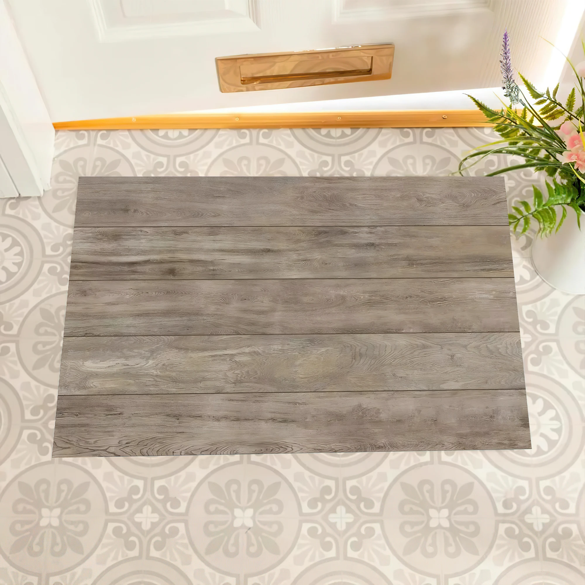 Wood Grain Doormat Rubber Non-Slip Funny Welcome Mats for Entryway Door Mat Indoor Outdoor Waterproof Floor Foot Mat