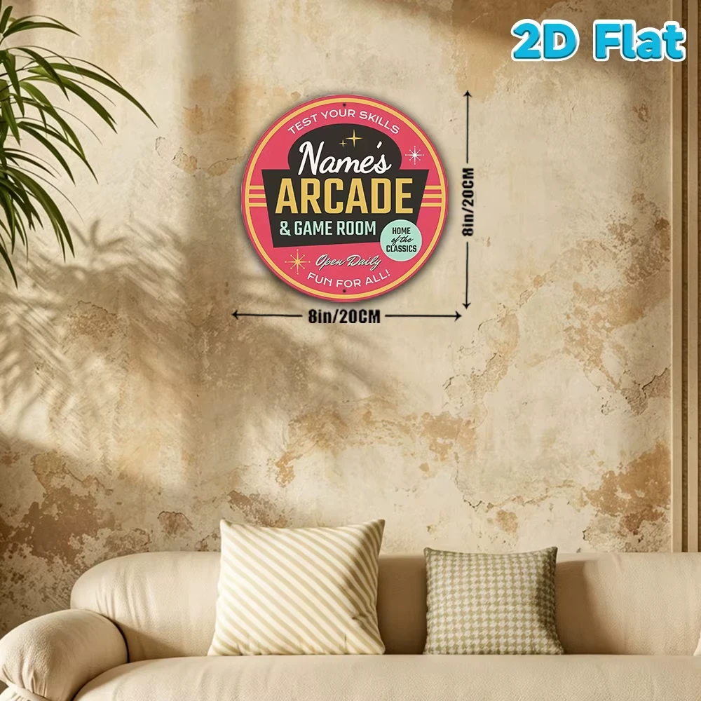 Arcade Games & Vending Llc Photos - Individuelles Metallschild für Arcade-Spielzimmer, Personalisierte Runde