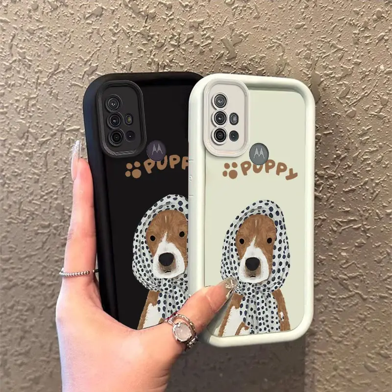 G10 Puppy Silicone Phone Case For Motorola Moto G84 64 54 53 34 30 24 22 20 14 G04 S Shockproof Protection Back Cover