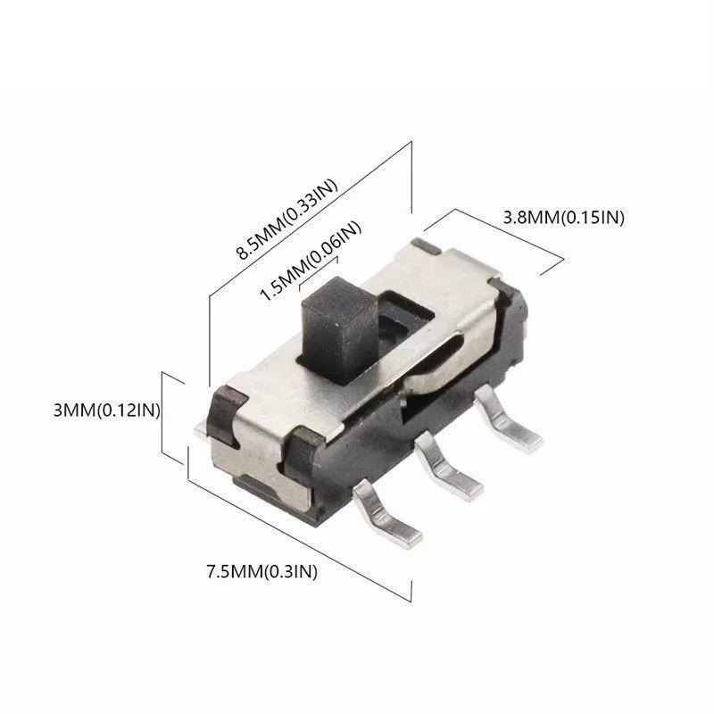 15 قطعة MST-22D18 مفتاح منزلق صغير (2P2T) SMD SMT صف مزدوج 6-Pin 2 موقف 50mA DC12V مقبض الارتفاع 1.5 مللي متر-6 مللي متر تبديل مفاتيح #5