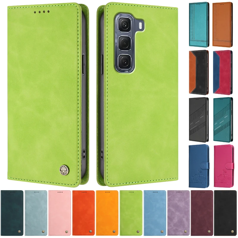 Hot60 Luxury Wallet Flip Cover Phone Case For Infinix Hot 60 Pro+ Plus 4G X6886 X6885 Fundas Magnetic Shockproof Leather Cases