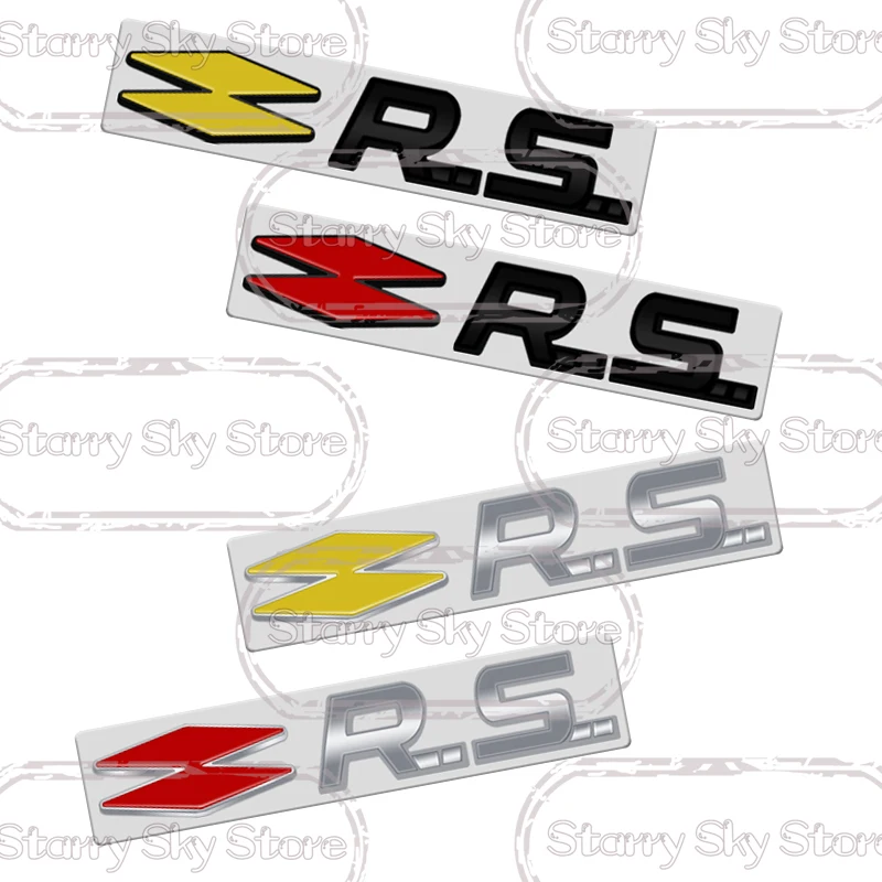 RS LINE Emblem Car Metal Badge Logo Body Decals Rear Sticker For Clio Scenic Logan Megane 2 3 4 5 Koleos Sandero TWINGO Captur