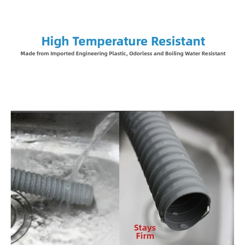 Single Basin Sink Drain Pipe with S-Trap Anti-Odor Feature PP PVC Construction Smooth Interior Walls Gray 1 Pack