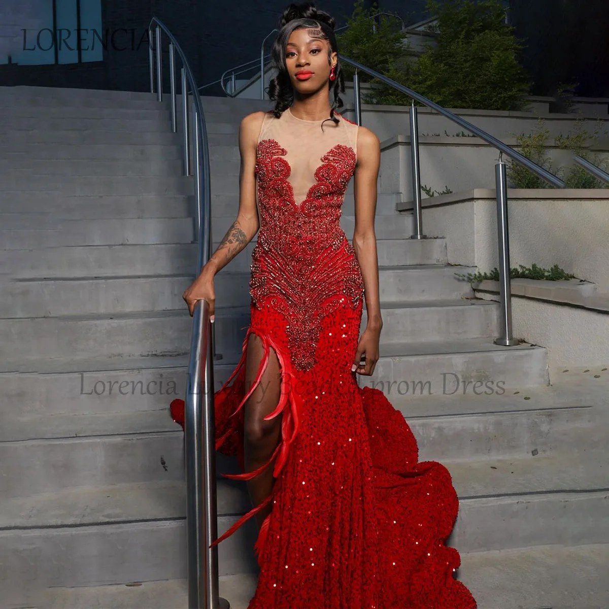 Customized Diamonds Mermaid Long Prom Dress 2024 For Black Girls Crystal Rhinestones Evening Party Dress Formal vestidos de gal