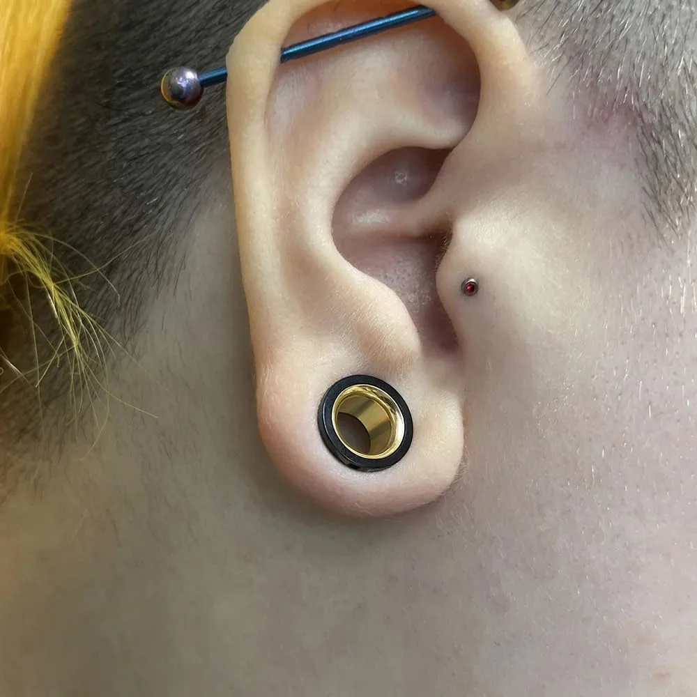 1/2 Paar Edelstahl-Ohrdehner Schraubtunnel Ohrstöpsel Expander Stretcher Hypoallergener Piercing-Körperschmuck – Detail 6