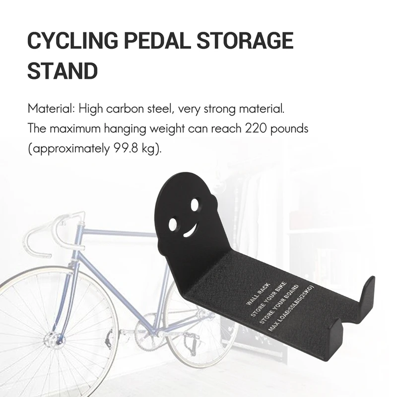 Bike Wall Mount Hook Bicycle Wall Storage Hanger Rack Cycling Pedal Storage Stand For Indoor Garage Shed