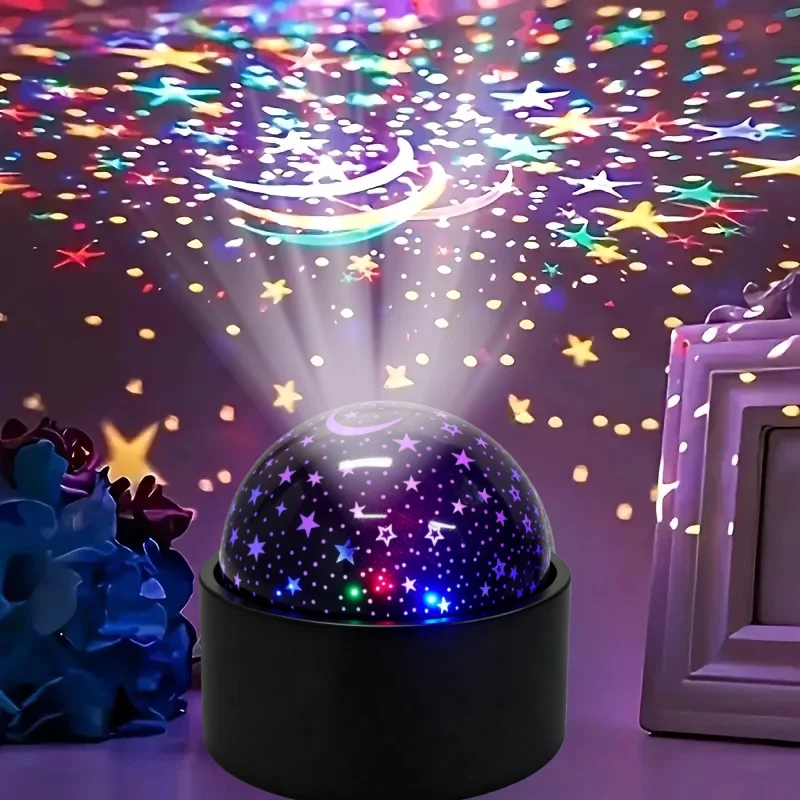 Projektor USB Gwiazdy Lampka Nocna Projekcyjna Lampka do Sypialni Oświetlenie Pokoju Lampki Nocne RGB do Kina Domowego Dekoracje Świąteczne