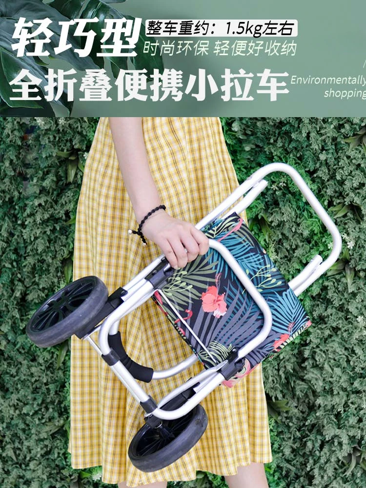 Shopping Cart Small Light Trolley Car Shopping Cart Small Puller Mini Foldable Hand Trailer God Tool Portable Home Use