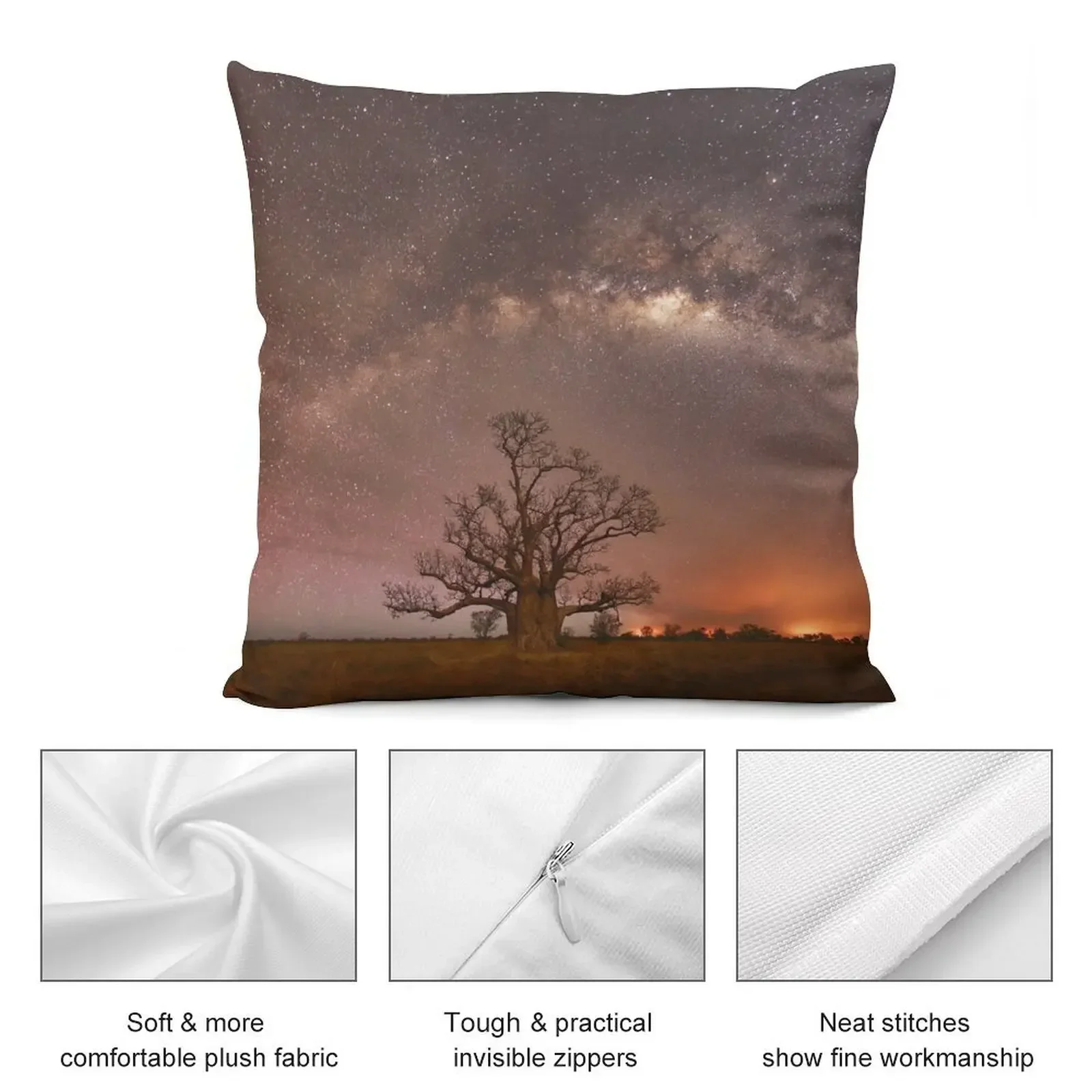 Boab Trees, Bushfires and Bright Stars Throw Pillow pillow cover luxury Cushion Cover Luxury pillow